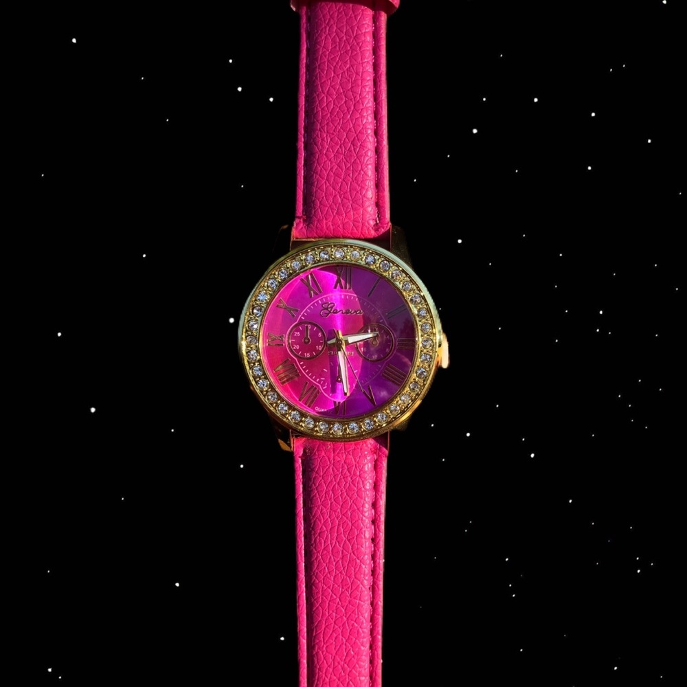 SALE! NEW GORGEOUS PINK RHINESTONE WATCH! - Picture 4 of 5
